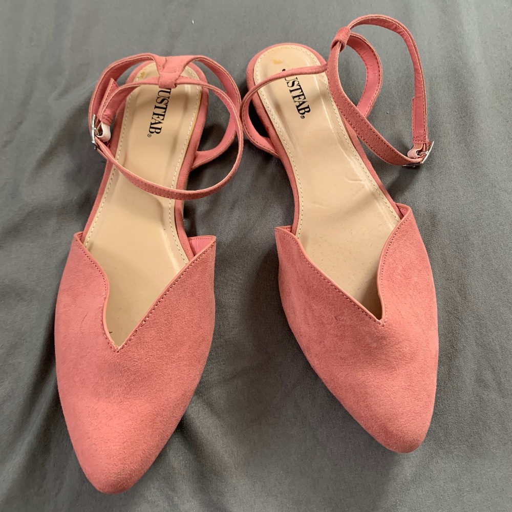 Pink Ankle-Strap Flats